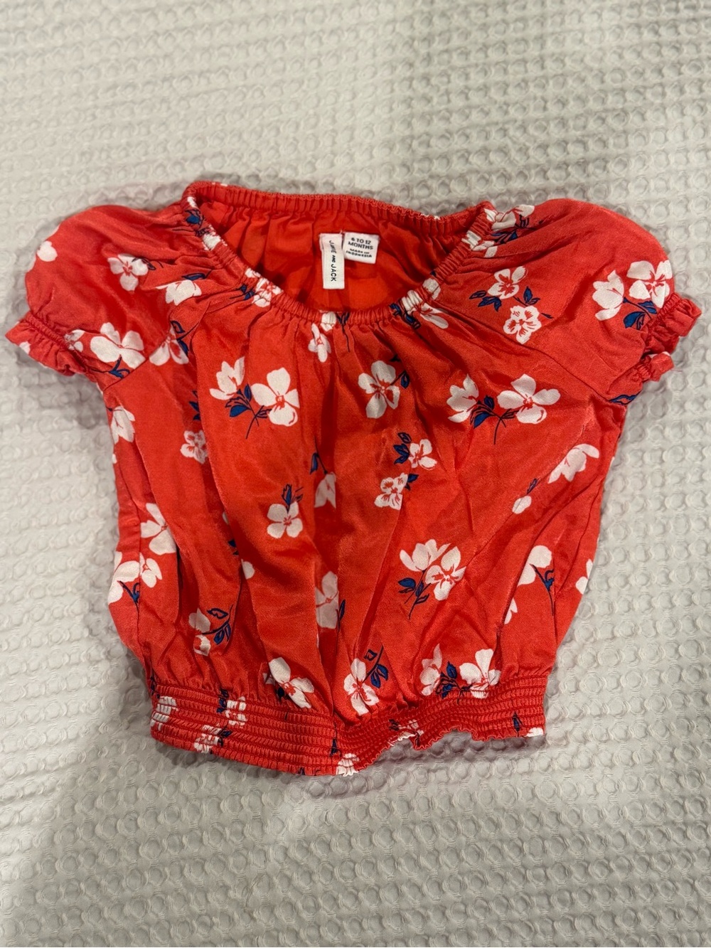 Janie and Jack Red Floral Off-Shoulder Tee